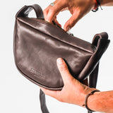 BROWN LEATHER HAND BAG